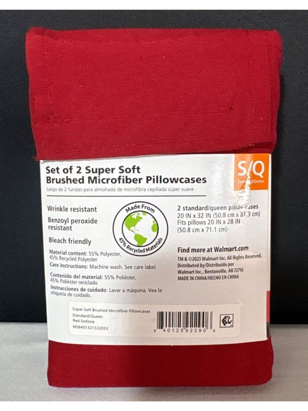 Mainstays Set Of 2 Super Soft Brushed Microfiber Pillowcases Standard/Queen - Picture 6 of 7